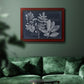 Foliage on Navy V Premium Framed Canvas- Ready to Hang