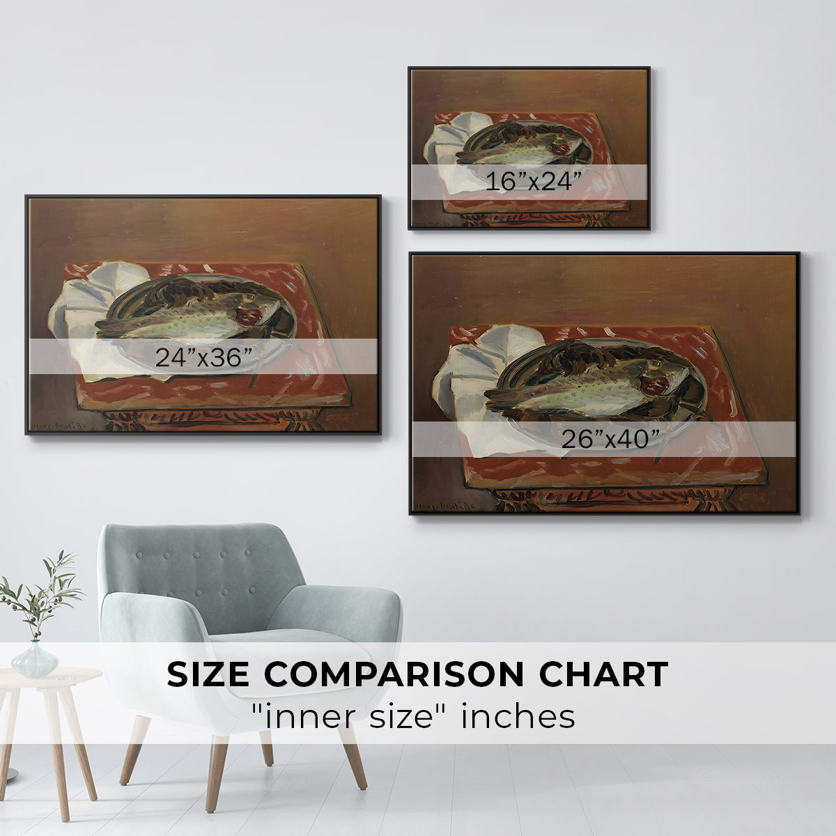 Still Life with Bream (Nature morte à la daurade), 1920 - Floater Framed Canvas Print