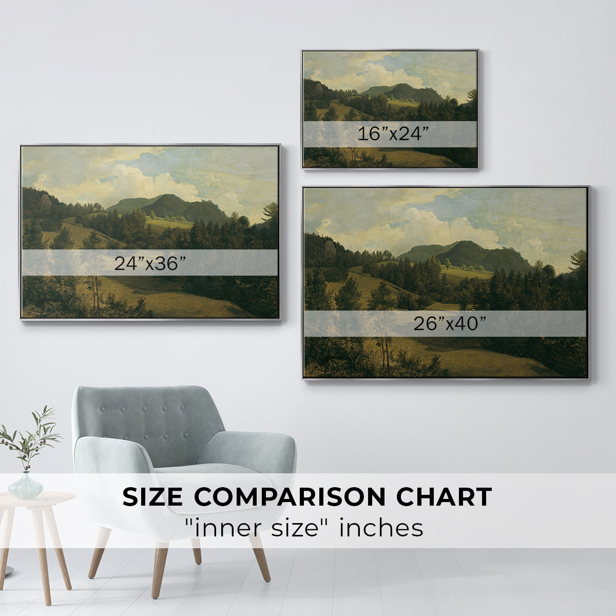 Landscape near Miesenbach, c. 1830 - Floater Framed Canvas Print