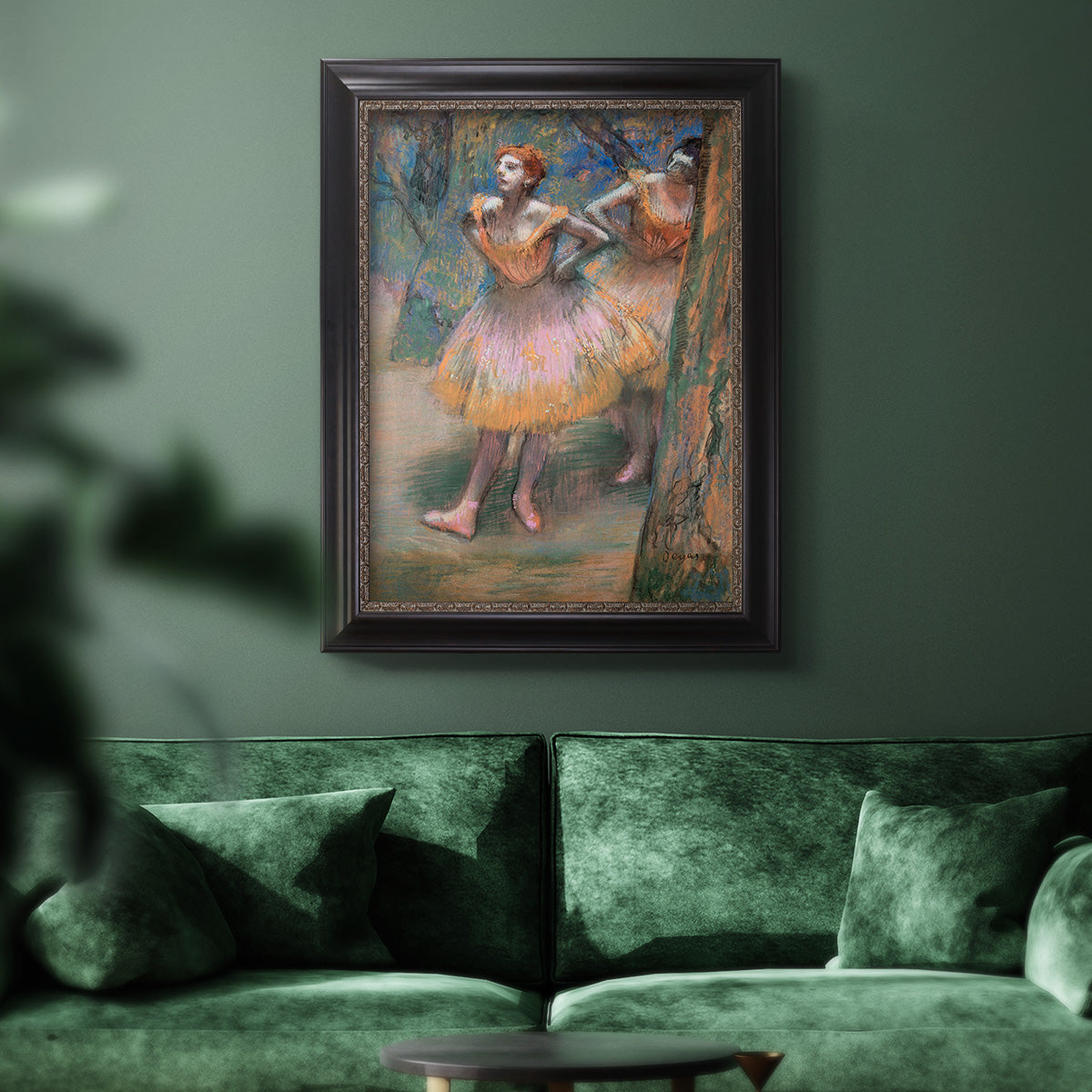 Two Dancers - Ornate Framed Canvas Print