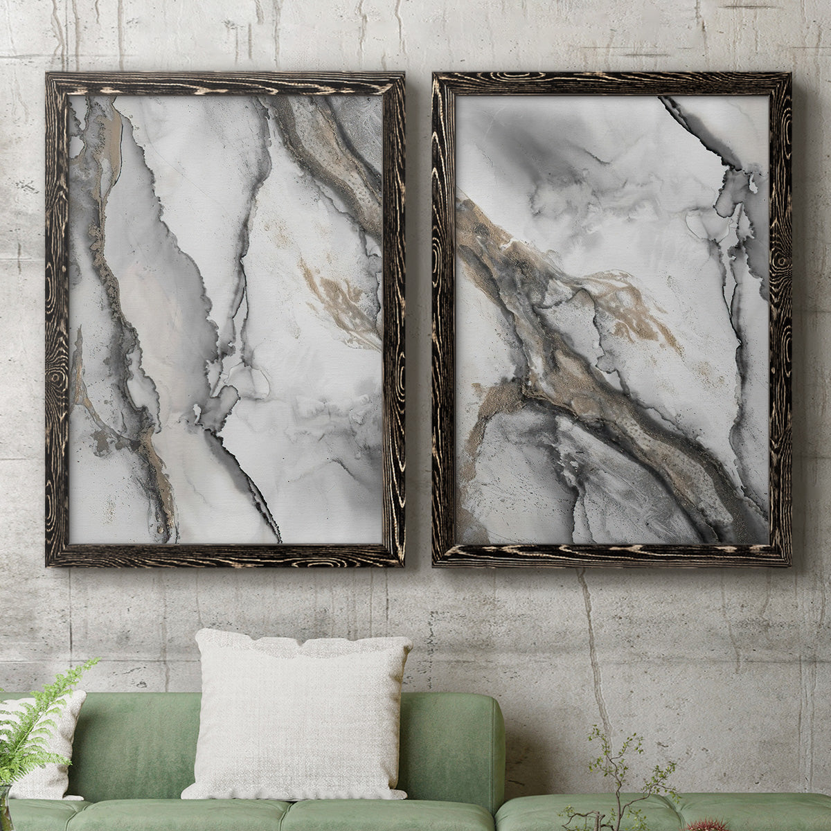 Abstract Ink Fantasy I - Premium Framed Canvas 2 Piece Set - Ready to Hang