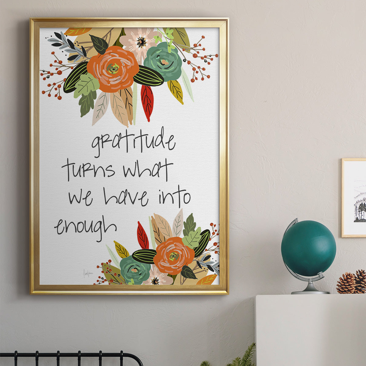 Illustrated Impressions II - Modern Framed Canvas Print