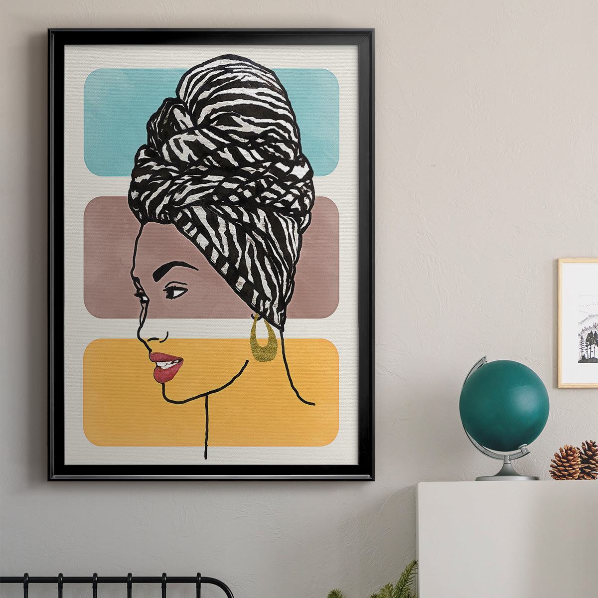 Head Wrap II - Modern Framed Canvas Print