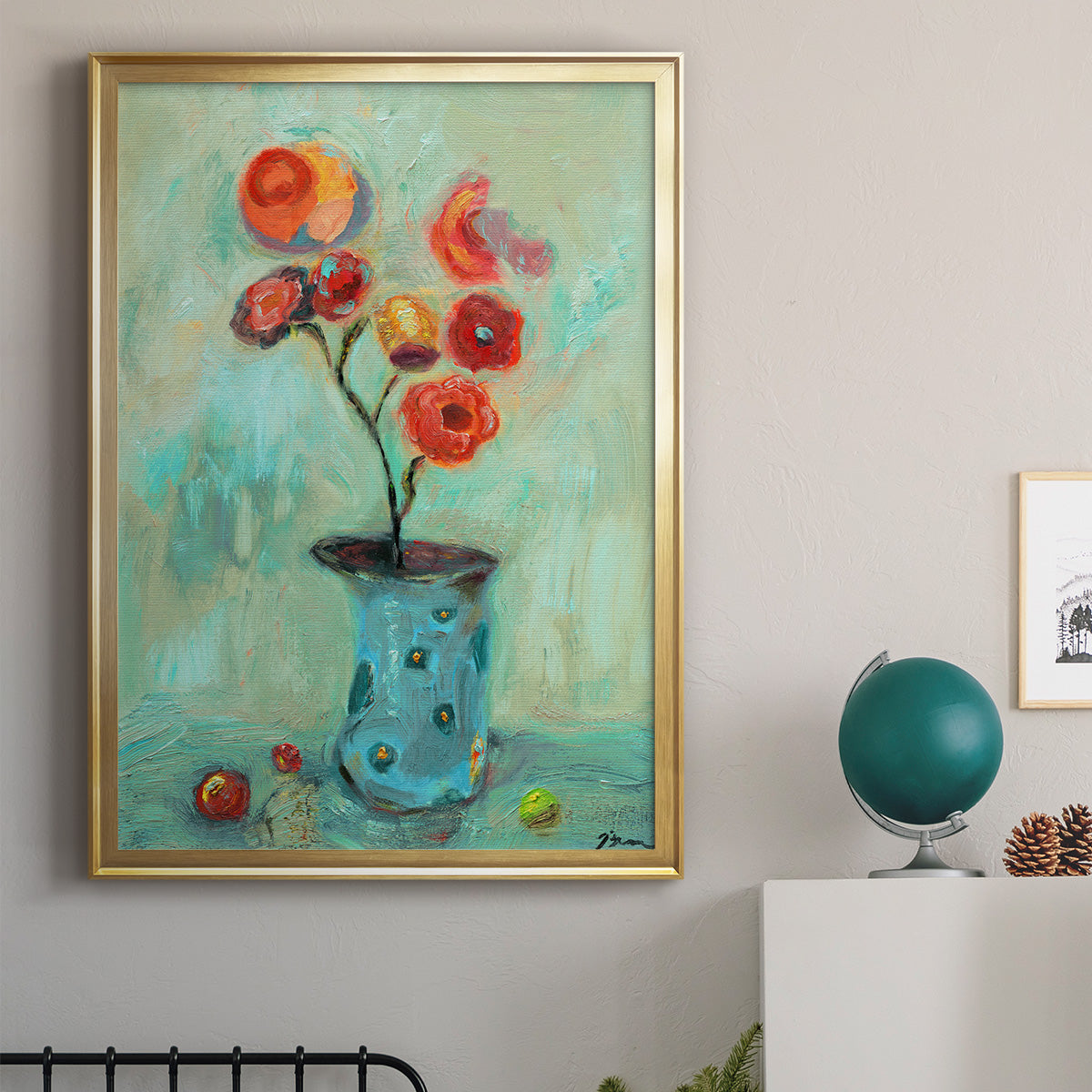 Orange Pop - Modern Framed Canvas Print