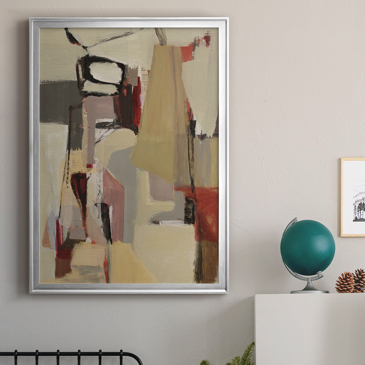 Peaches - Modern Framed Canvas Print