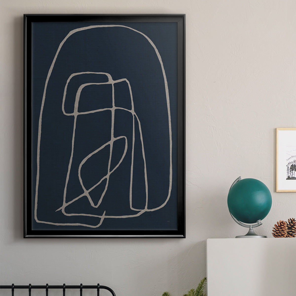 Shapes and Night Sky I - Modern Framed Canvas Print