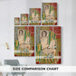 Size comparison chart for canvas art prints, showing multiple size options.