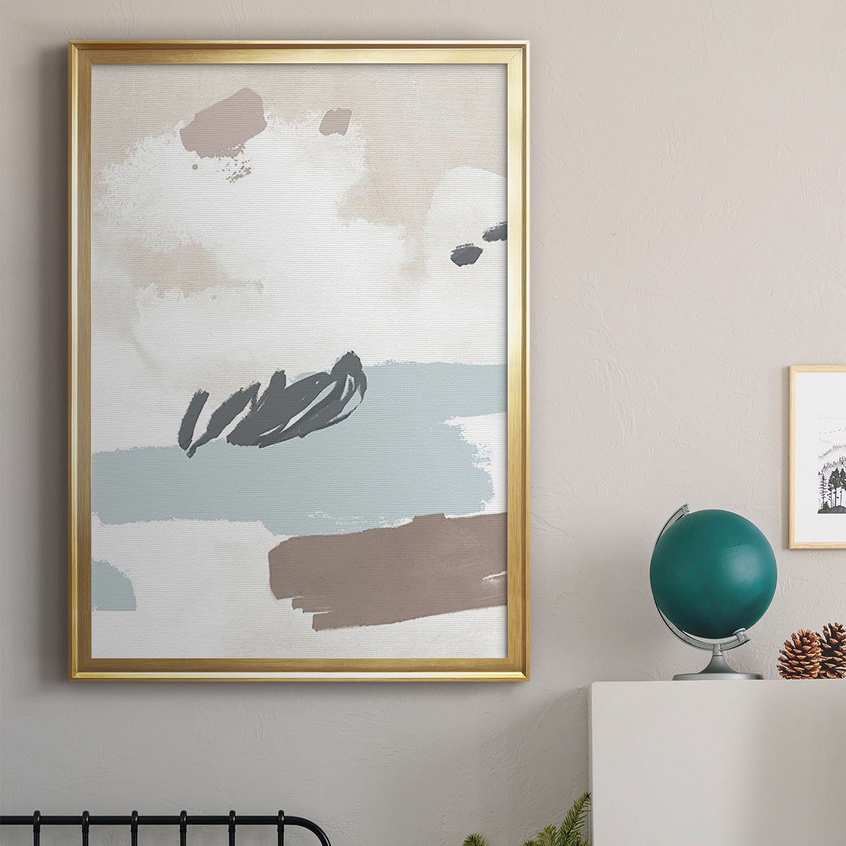 Neutral Wash II - Modern Framed Canvas Print