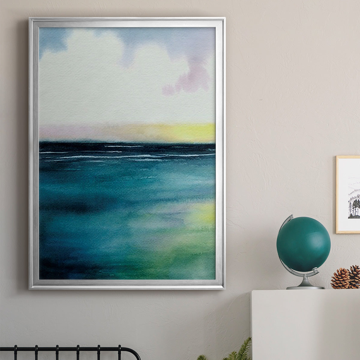 Sherbet Sunset Diptych I - Modern Framed Canvas Print