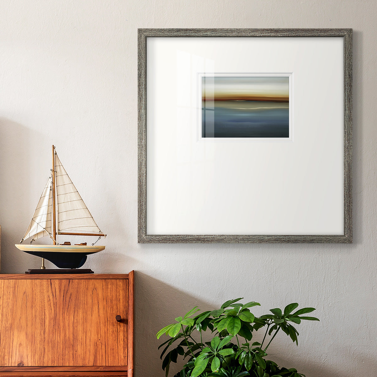 Beside the Blue II- Premium Framed Print Double Matboard