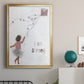 Girl Flying Kite - Modern Framed Canvas Print