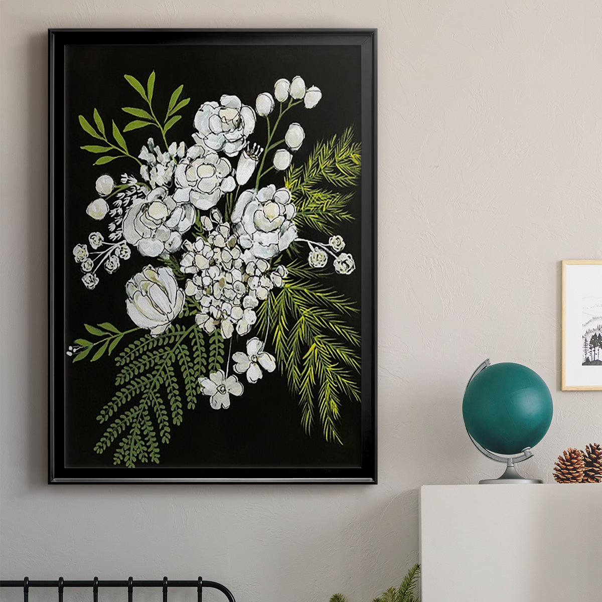 Alabaster Bouquet I - Modern Framed Canvas Print