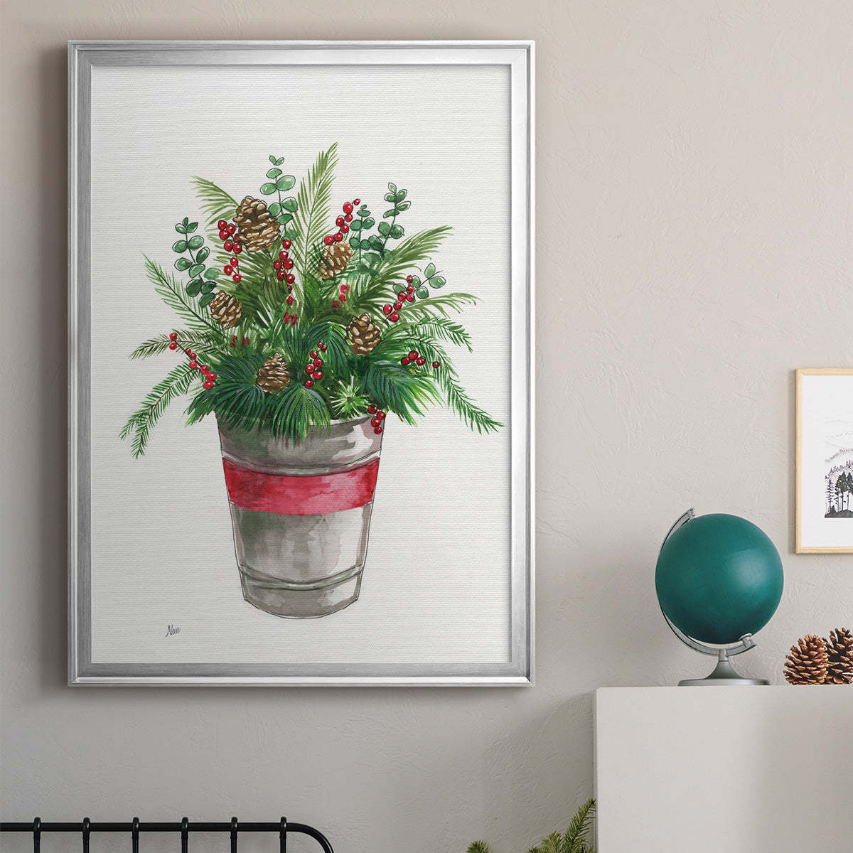 Winter Greens - Modern Framed Canvas Print