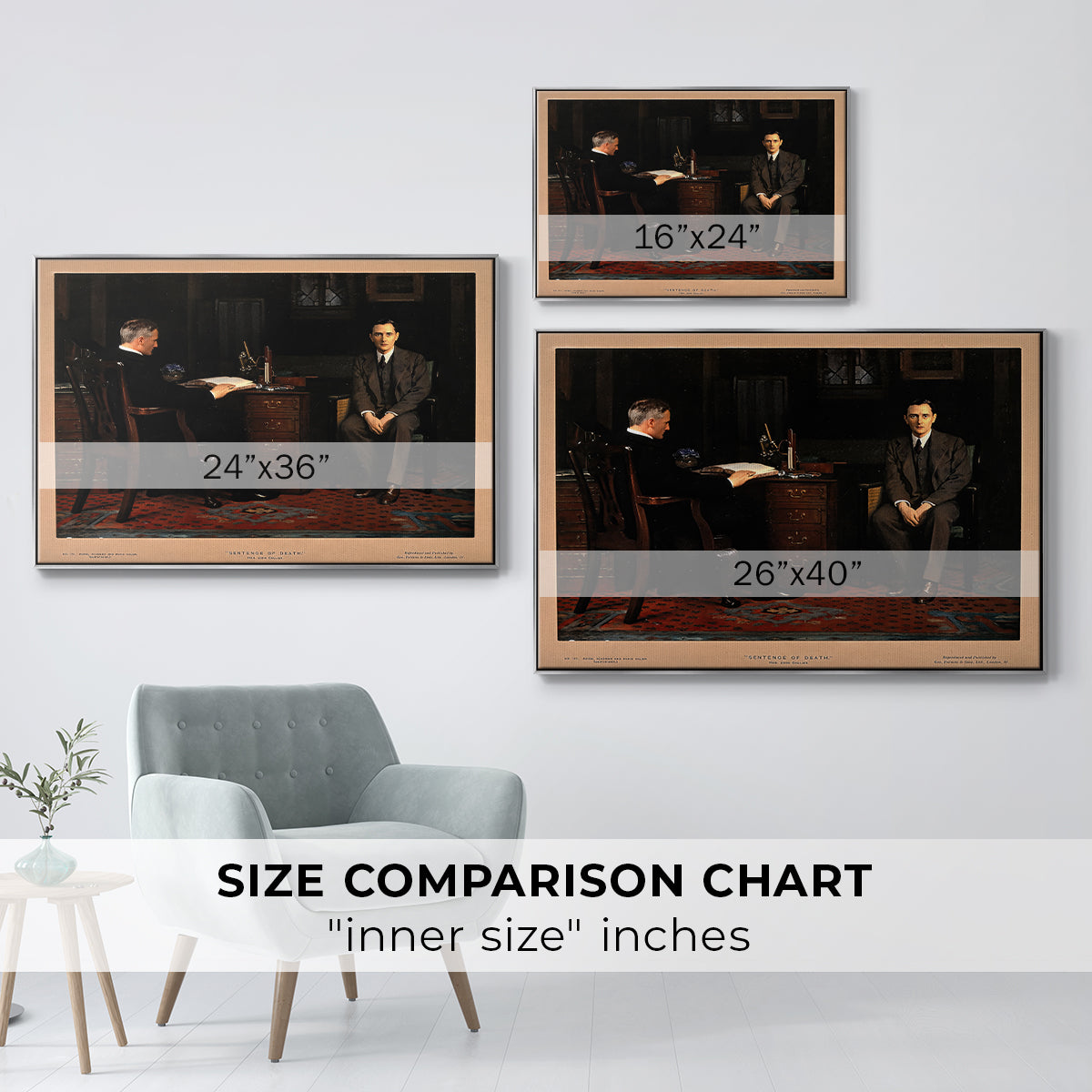 The Sentence of Death, 1908 - Floater Framed Canvas Print