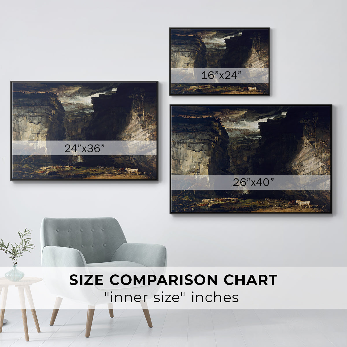 Gordale Scar, c. 1811-1813 - Floater Framed Canvas Print