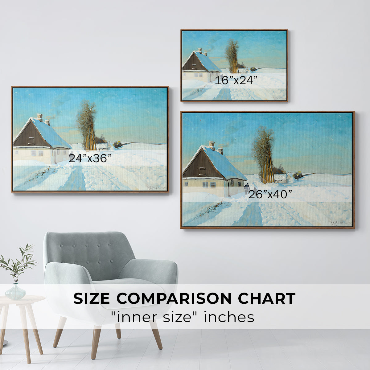 Shoveling Snow on a Beautiful Winter Day, c. 1898 - Floater Framed Canvas Print