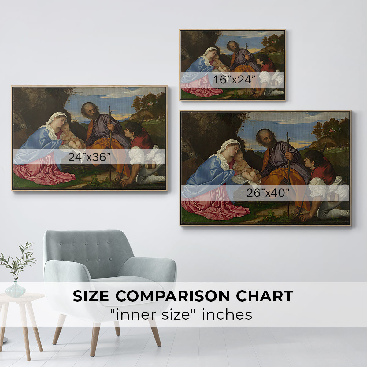 The Holy Family with a Shepherd, c. 1510 - Floater Framed Canvas Print