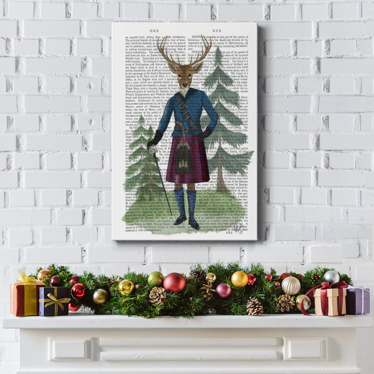 Scottish Deer Laird Tam OShunter, Full, Book Print - Gallery Wrapped Canvas