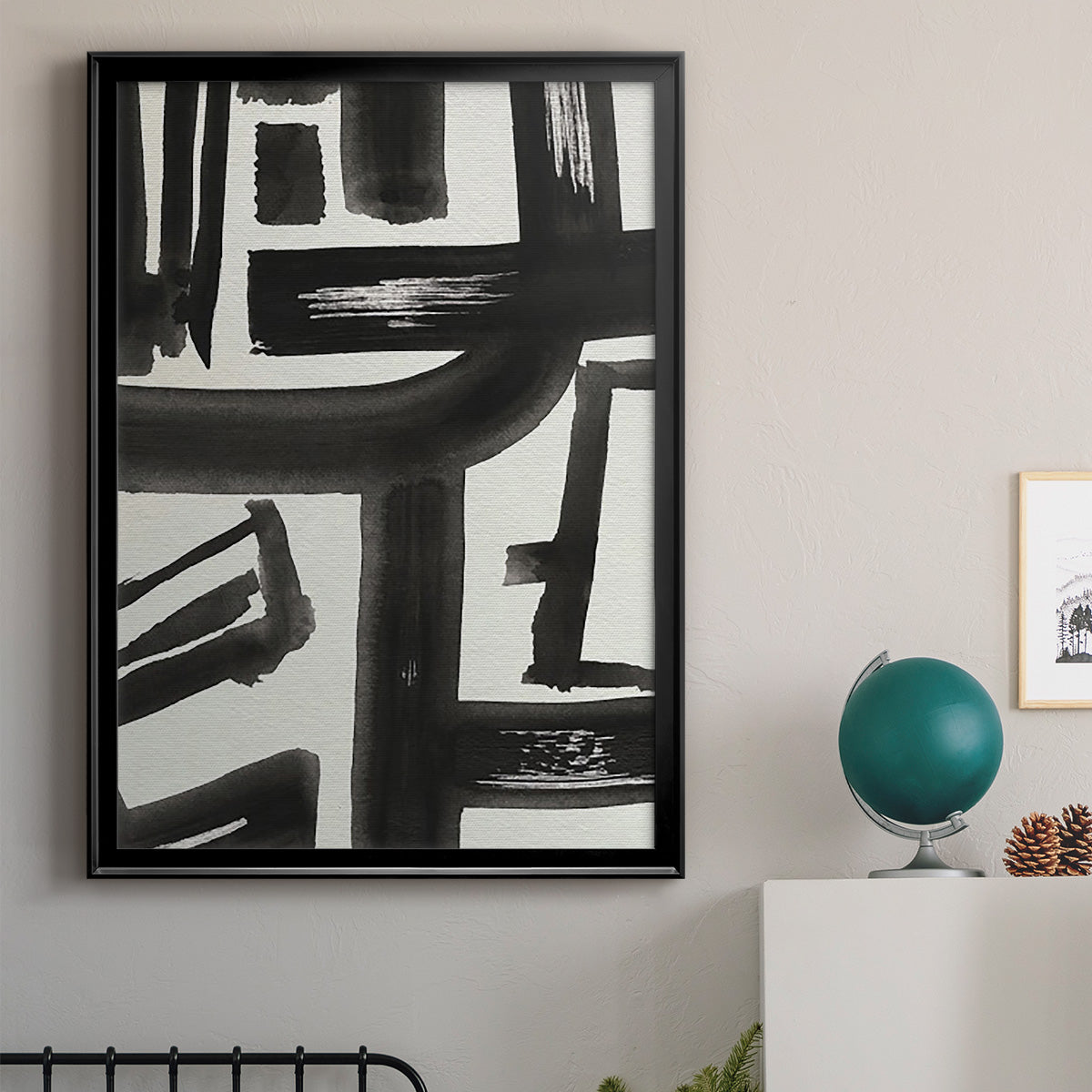 Inkwell Intersect II - Modern Framed Canvas Print