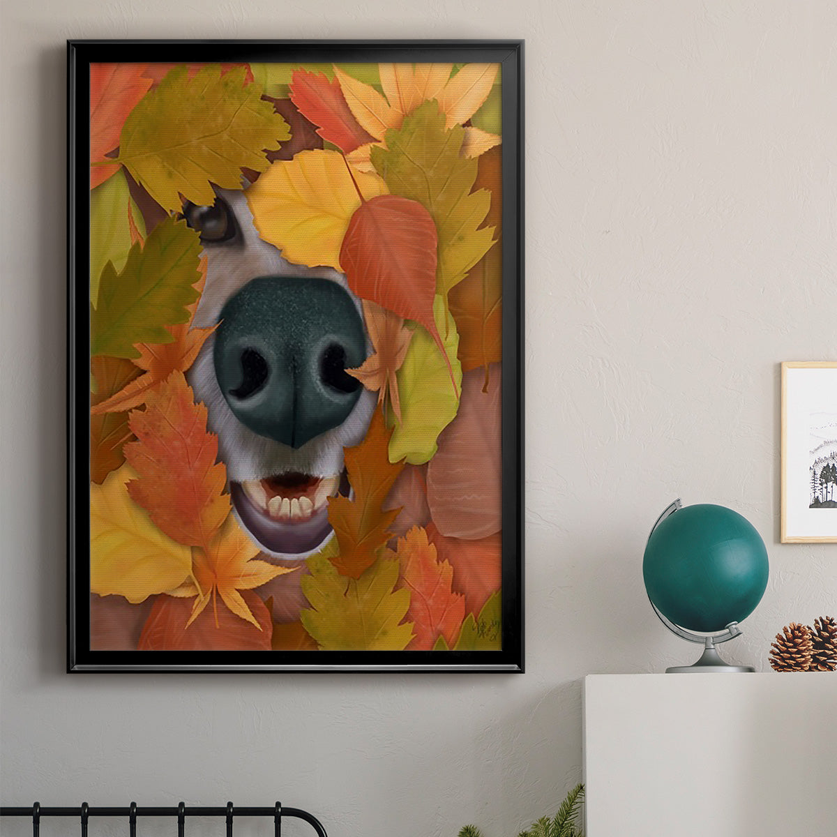 Sniffing Out Autumn - Modern Framed Canvas Print