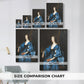 Size comparison chart for canvas art prints, showing multiple size options.
