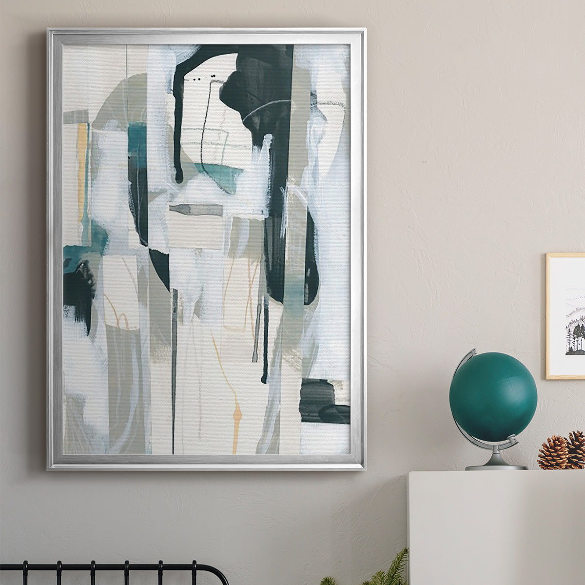 Sea Cavern Strata II - Modern Framed Canvas Print