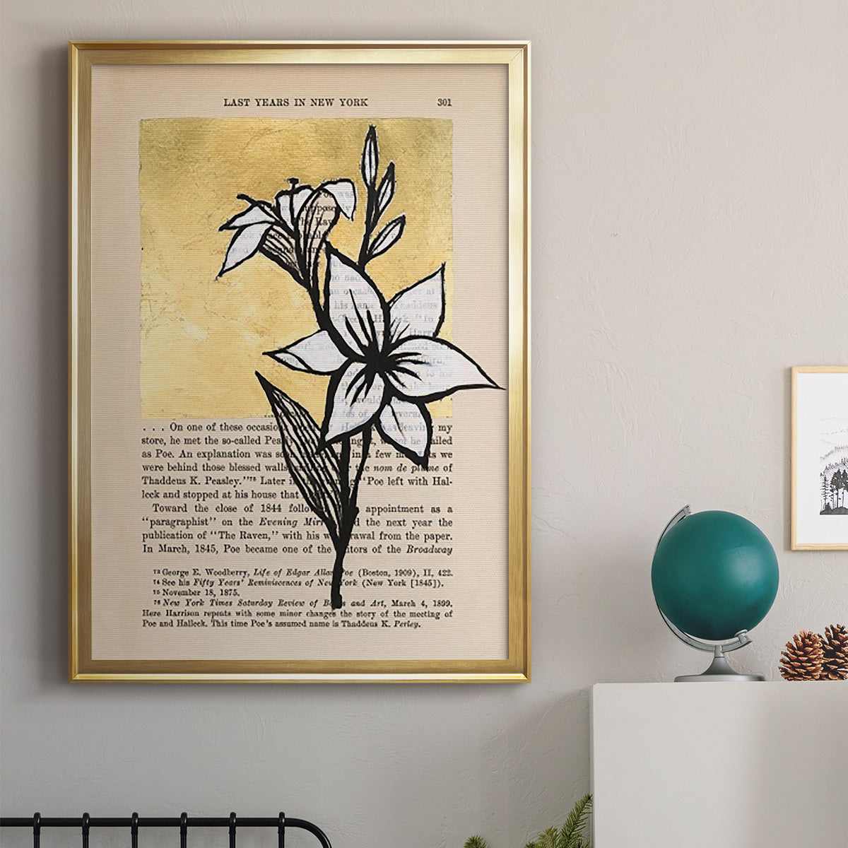 Floral Diary I - Modern Framed Canvas Print