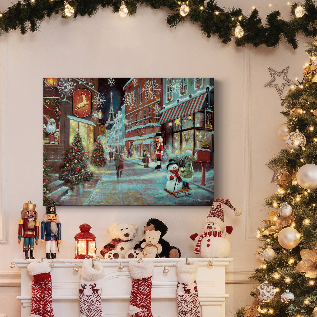 Paris Christmas - Premium Gallery Wrapped Canvas  - Ready to Hang