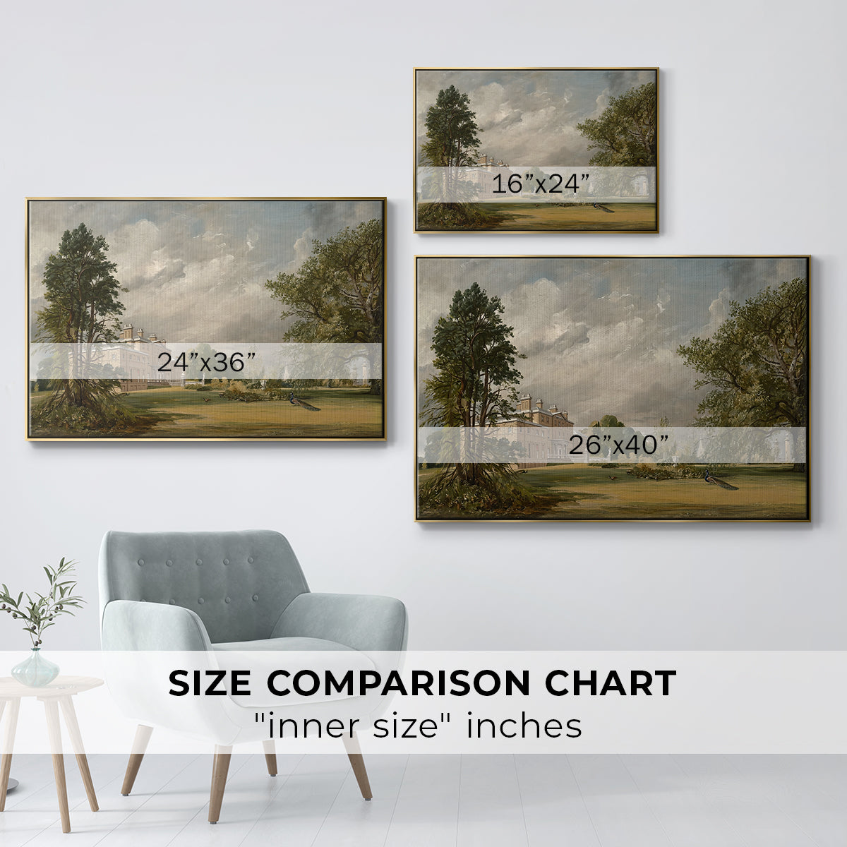 Malvern Hall, 1821 - Floater Framed Canvas Print