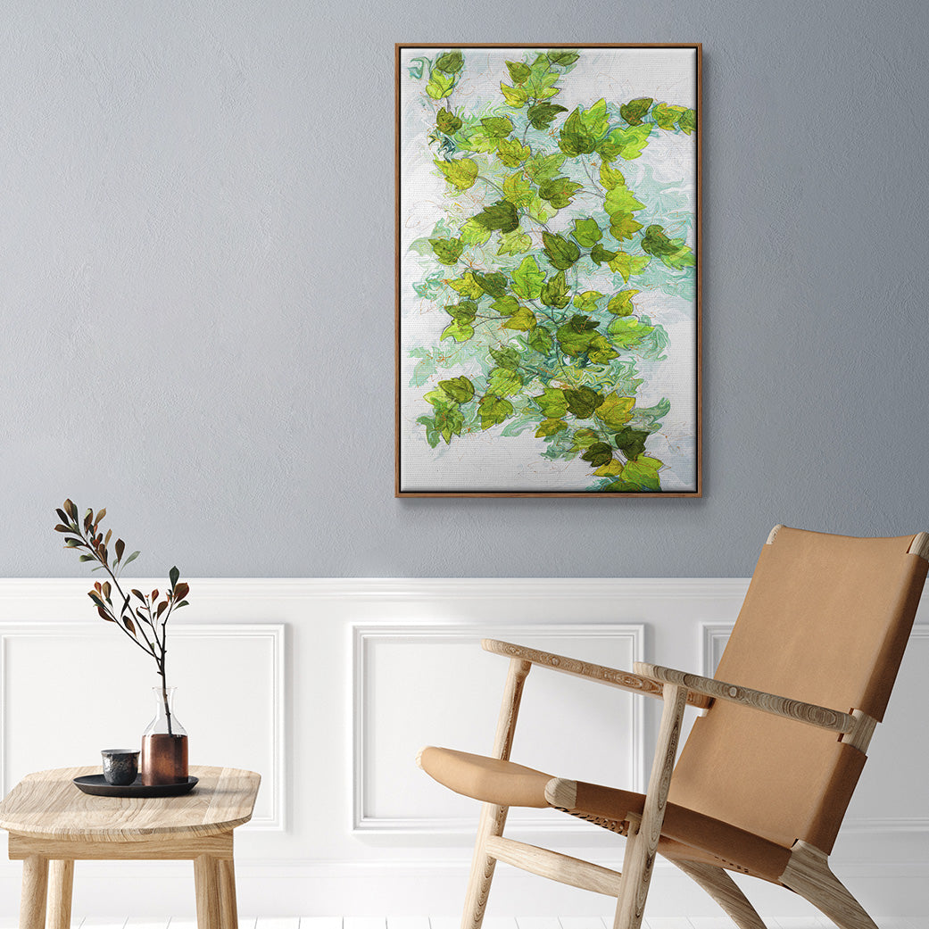 Ivy - Framed Premium Gallery Wrapped Canvas L Frame - Ready to Hang