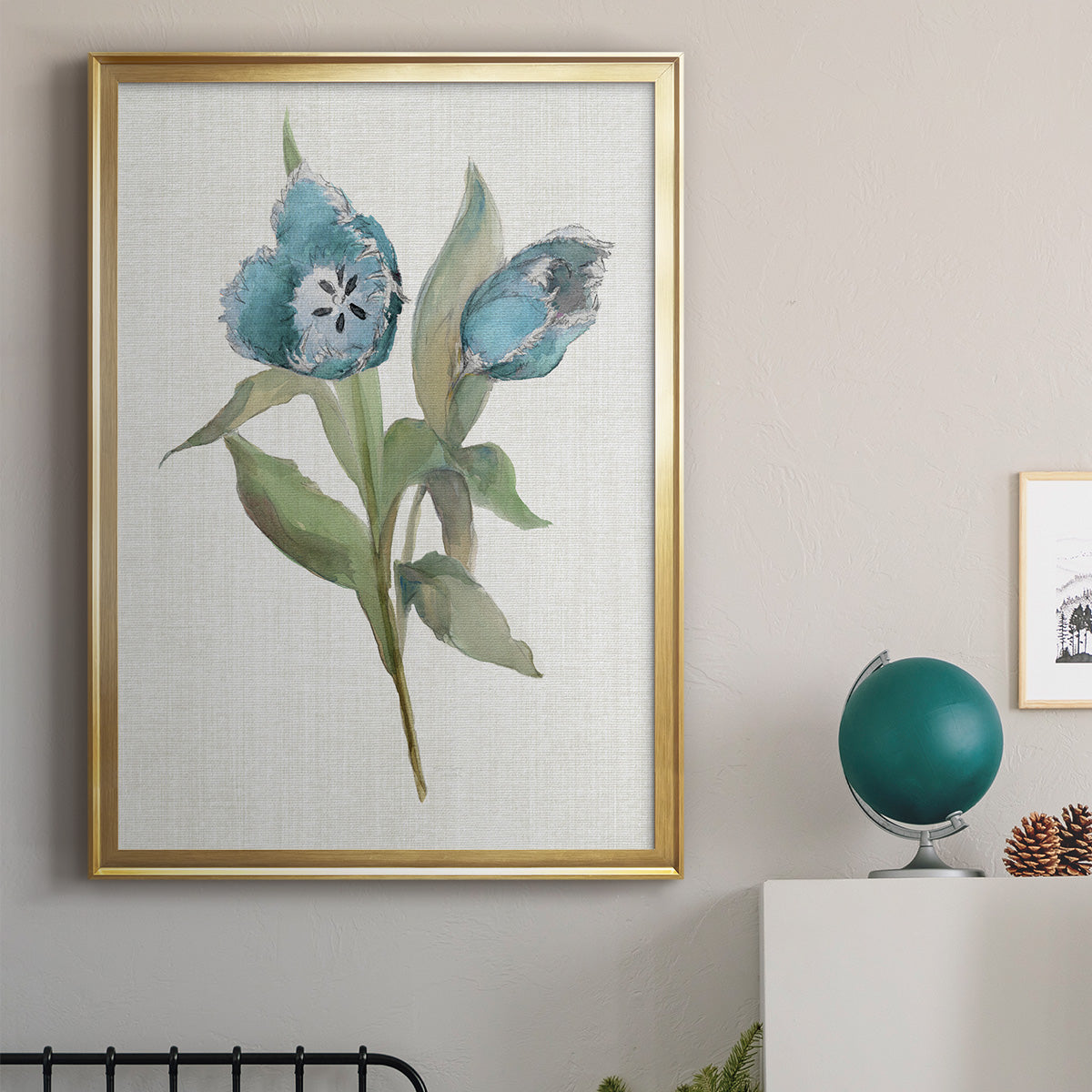 Blue Tulip Picks I - Modern Framed Canvas Print