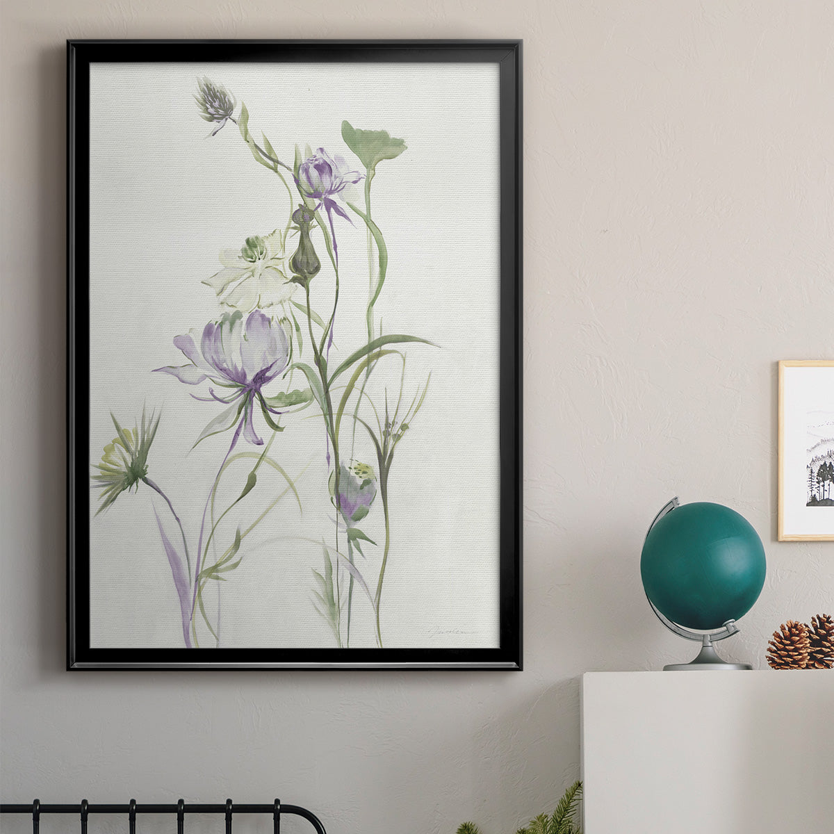 Late Summer Wildflowers II - Modern Framed Canvas Print