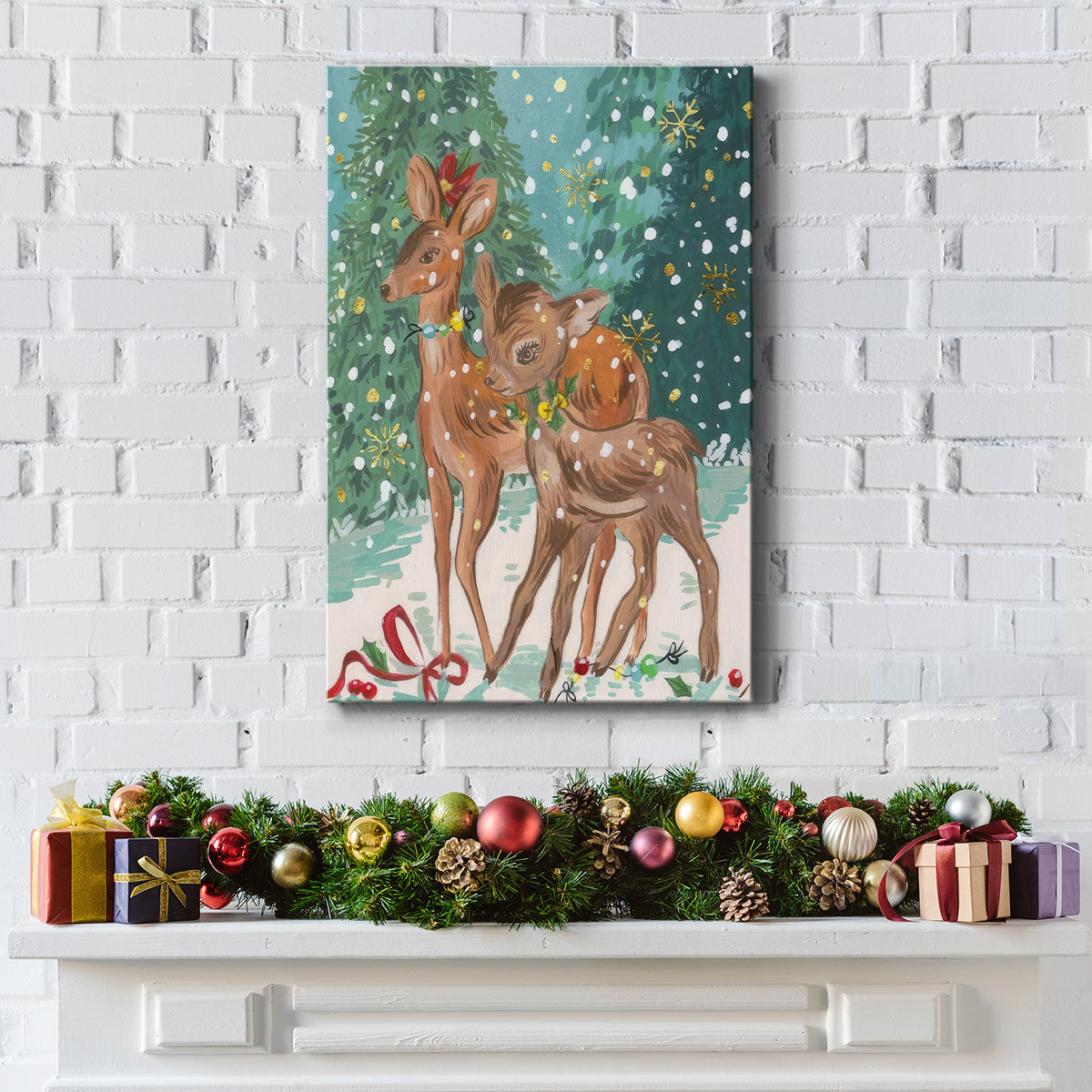 Doe and Fawn I - Gallery Wrapped Canvas