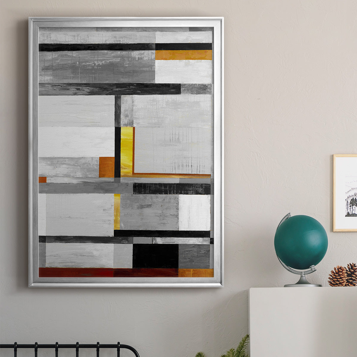 Retro Spectrum V7 - Modern Framed Canvas Print