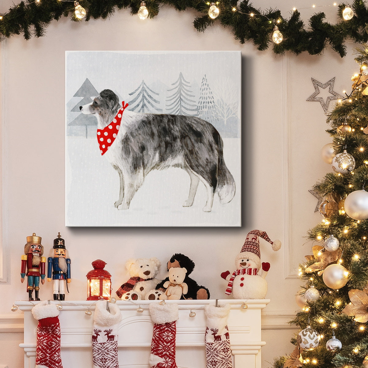 Christmas Cats and Dogs IV-Premium Gallery Wrapped Canvas - Ready to Hang