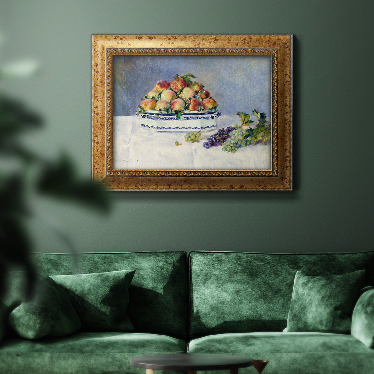 Still Life with Peaches and Grapes Premium Framed Canvas- Ready to Hang