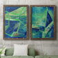 Geometric in Cool I - Premium Framed Canvas 2 Piece Set - Ready to Hang