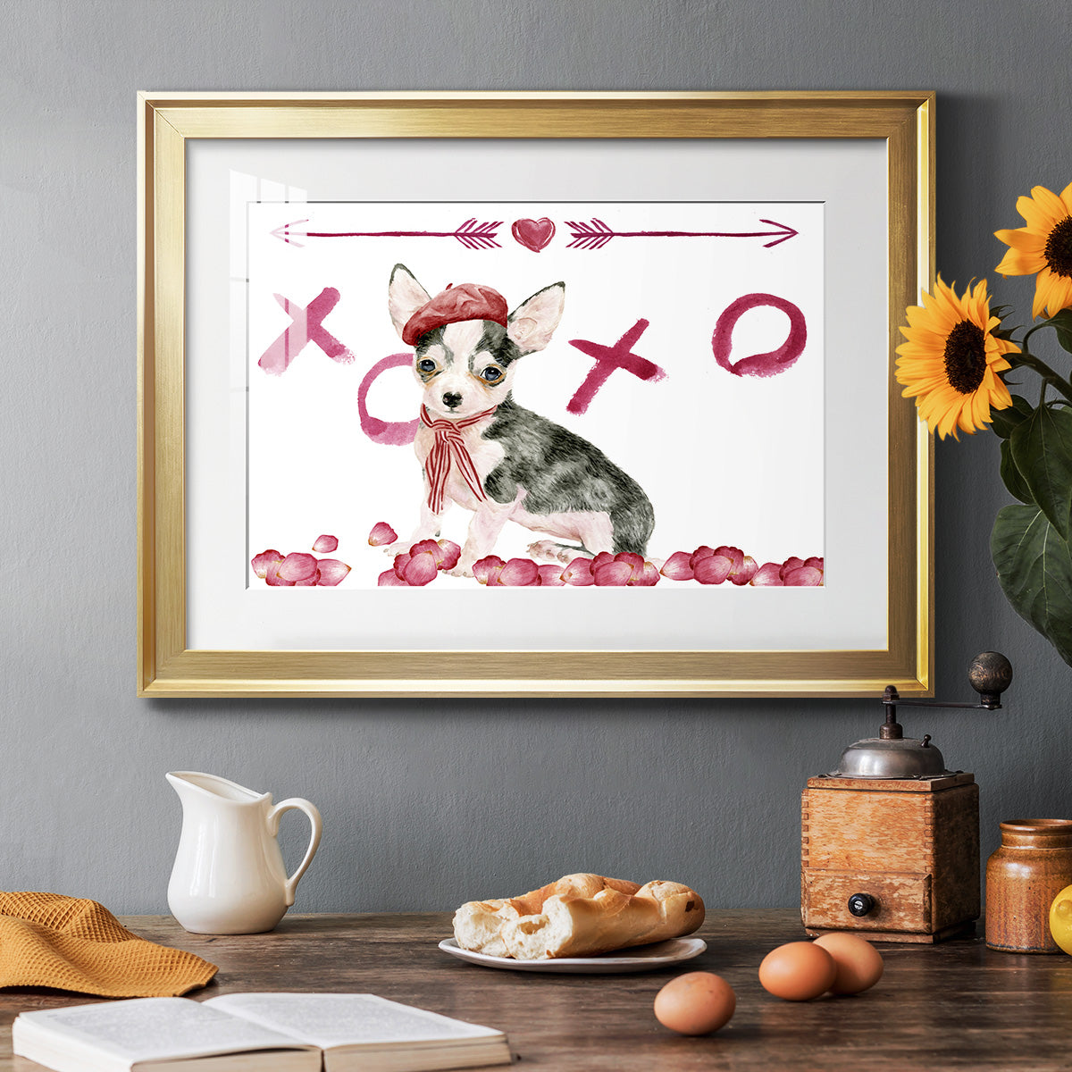 Puppy Valentine Collection A - Modern Framed Art Print