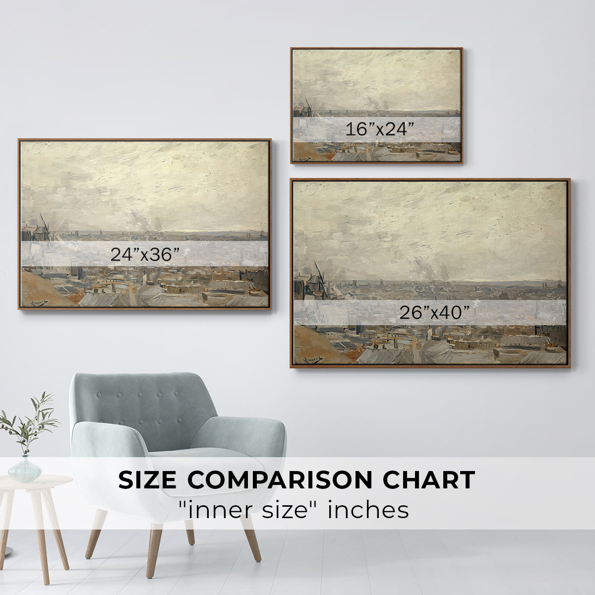 View from Montmartre, 1886 - Floater Framed Canvas Print