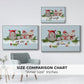 Christmas Fluffy Christmas Owls on Branch - Framed Gallery Wrapped Canvas in Floating Frame