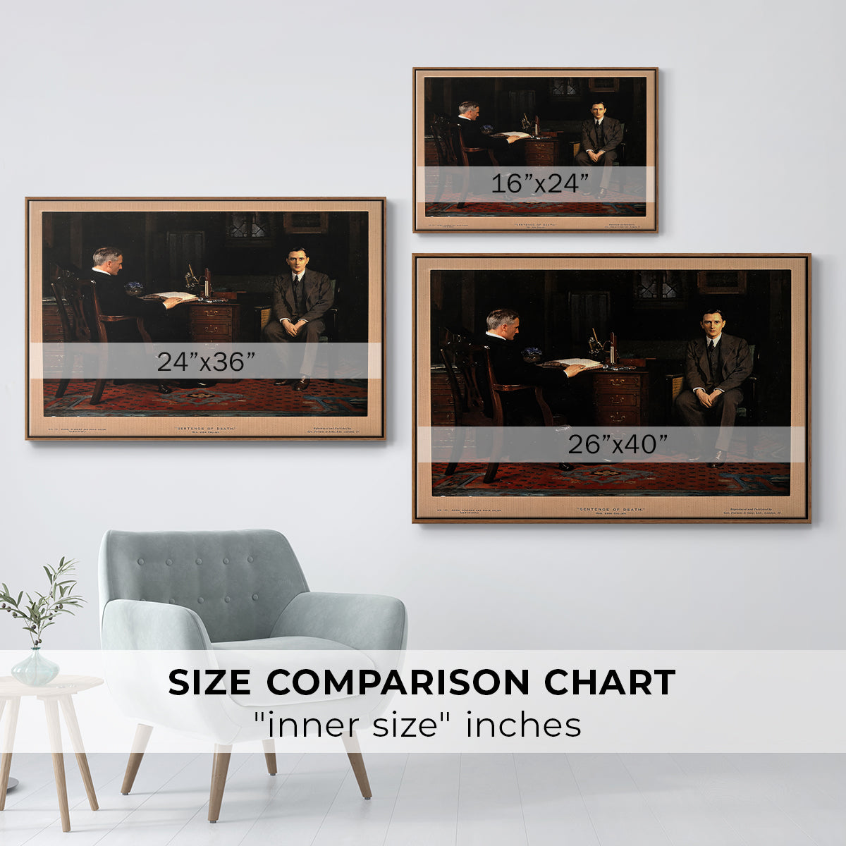 The Sentence of Death, 1908 - Floater Framed Canvas Print