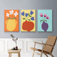 Modern Blooms I - Framed Premium Gallery Wrapped Canvas L Frame 3 Piece Set - Ready to Hang