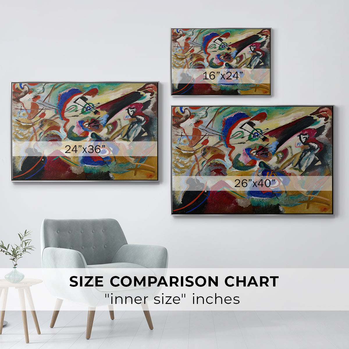 Fragment 2 for Composition VII, 1913 - Floater Framed Canvas Print