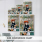 Size comparison chart for canvas art prints, showing multiple size options.