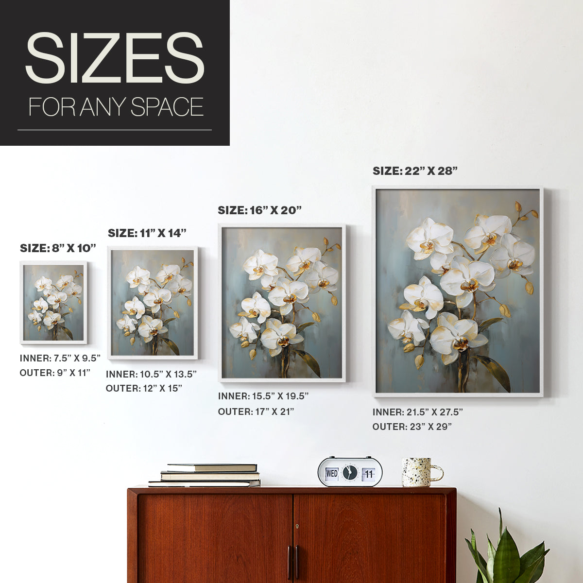 Floral Study Series LXV - Restickable Framed Art Set
