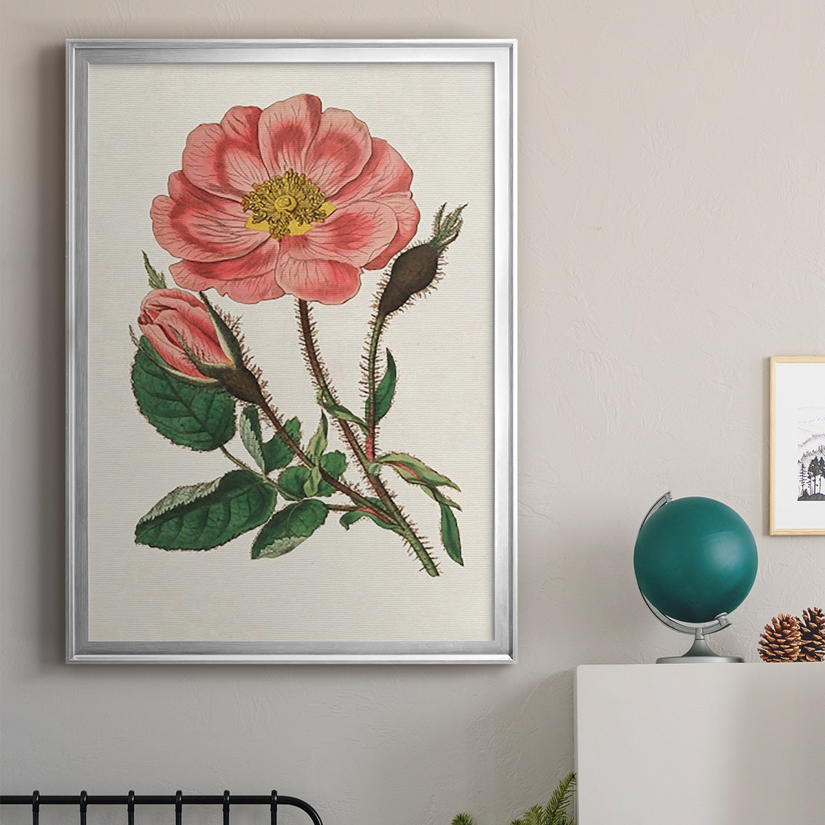 Pink Floral Mix IX - Modern Framed Canvas Print