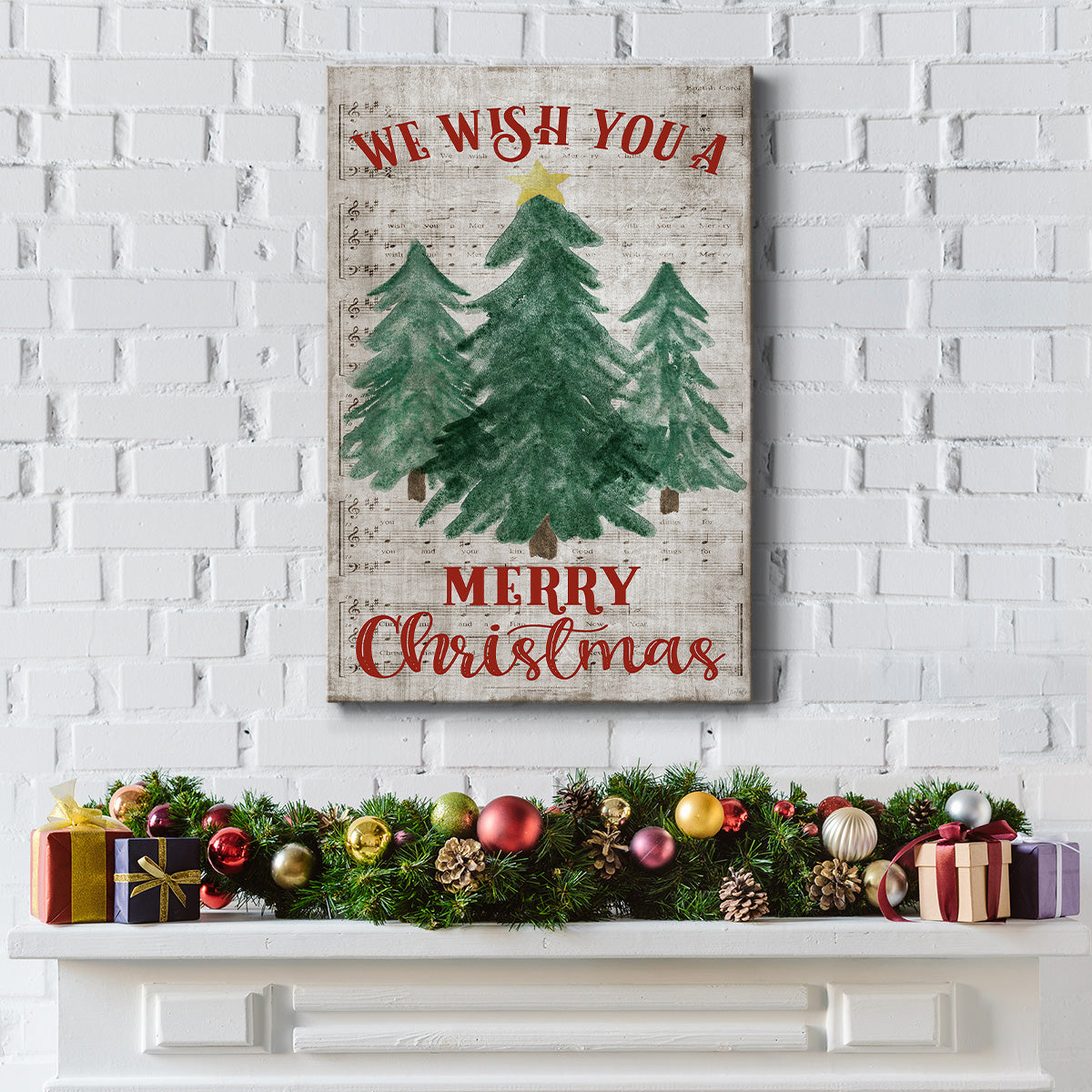 We Wish You A Merry Christmas - Gallery Wrapped Canvas