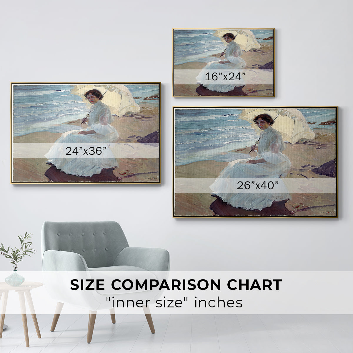 Clotilde on the Beach, 1904 - Floater Framed Canvas Print