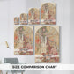 Size comparison chart for canvas art prints, showing multiple size options.