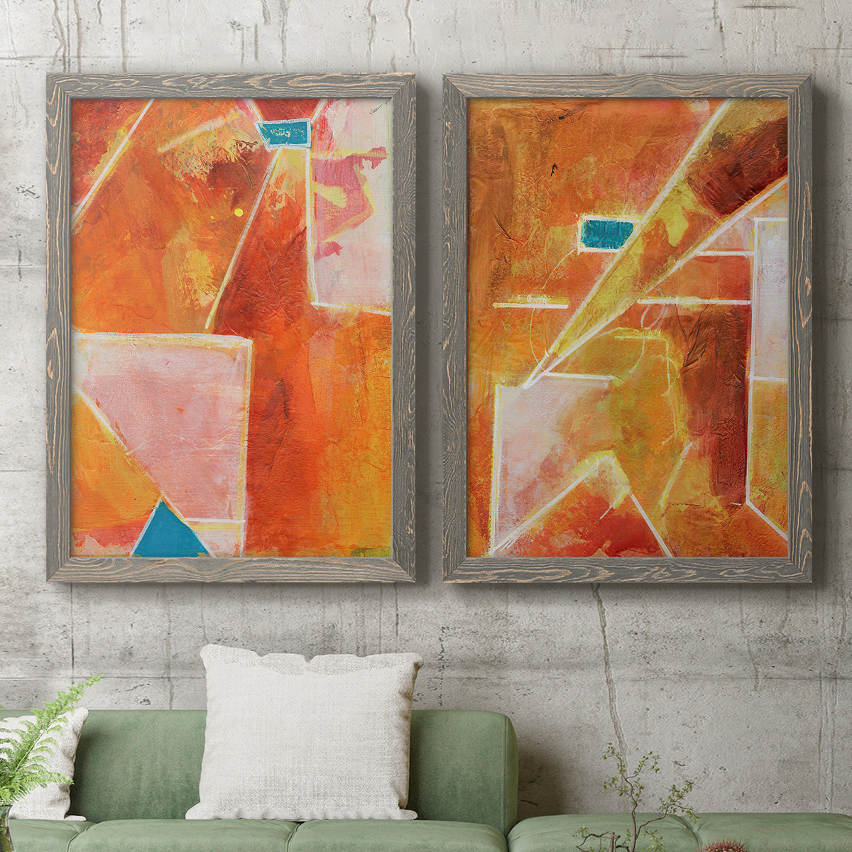 Primary Connection V - Premium Framed Canvas 2 Piece Set - Ready to Hang